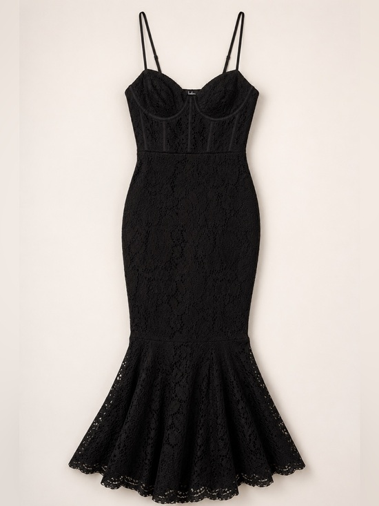 Lulus Dresses & Skirts - Lulus Found Your Love Black Lace Sleeveless Trumpet Midi Dress S